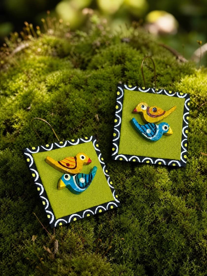 Chidiya Upcycled Handmade Textile Earring